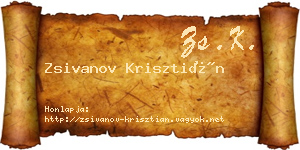 Zsivanov Krisztián névjegykártya